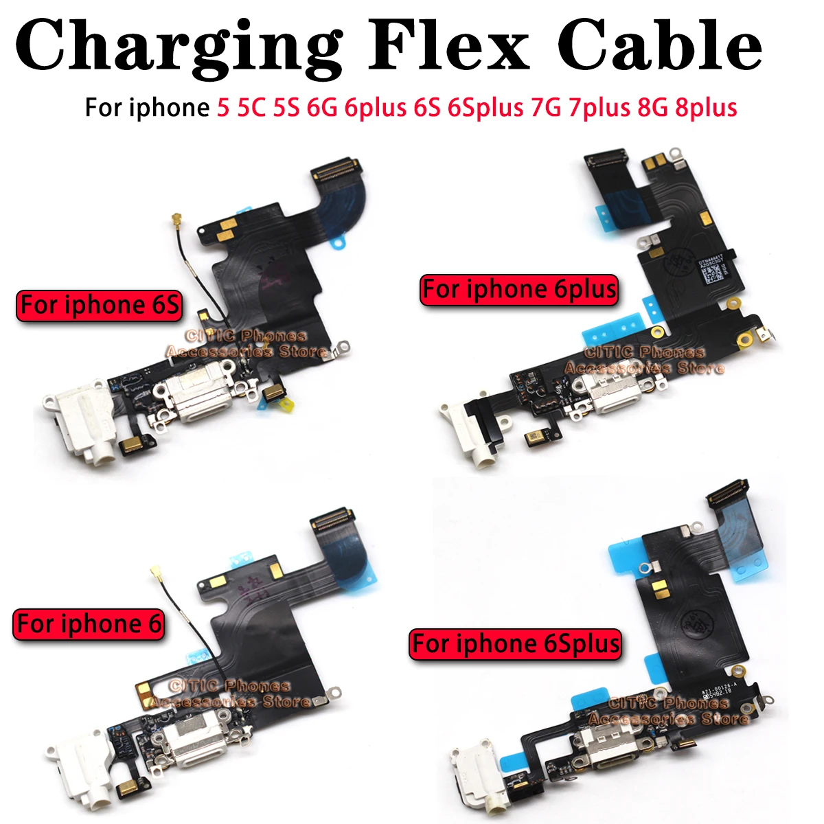 5pcs For iPhone 6 6S 7 8 Plus  - Charging Port Flex review and price